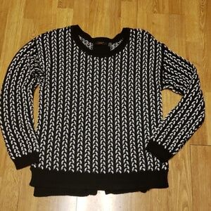 Dex navy/white split hem sweater sz large
